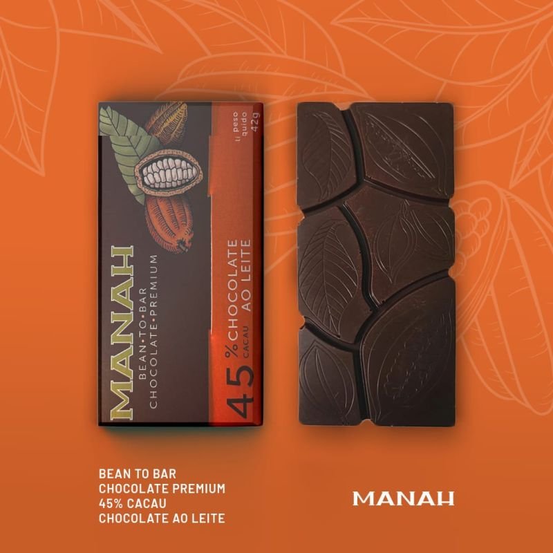 CHOCOLATE AO LEITE MANAH 45% CACAU 42g